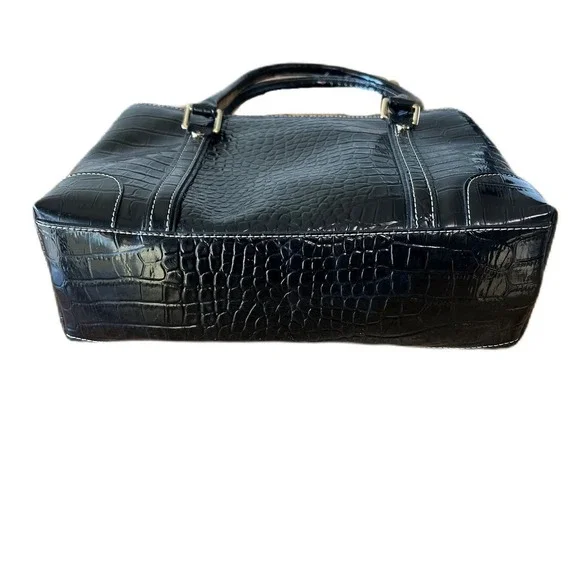 Liz Claiborne Black Vegan Leather Medium Shoulder Bag - Picture 3 of 7